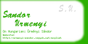 sandor urmenyi business card